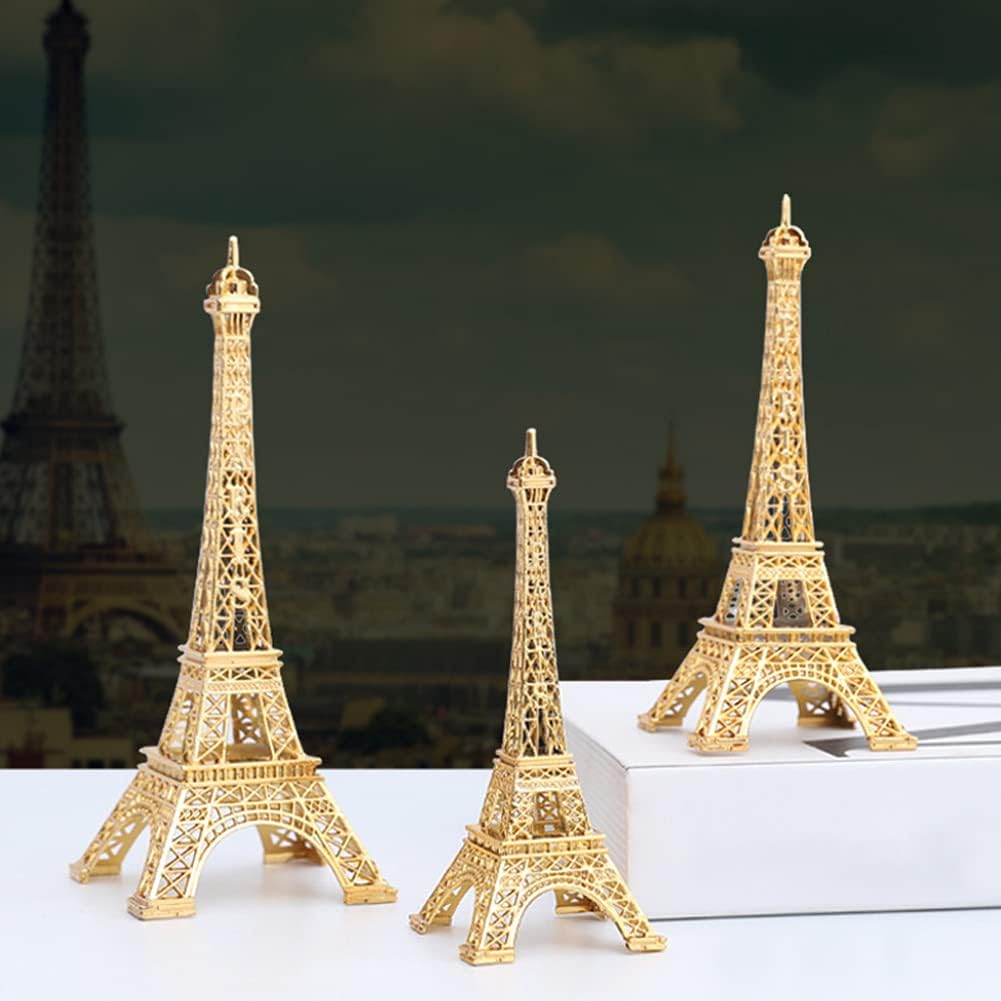 Estatua de la Torre Eiffel, modelo de arquitectura romántica de París, decoración de la torre Eiffel, kits de construcción de metal Francia Torre
