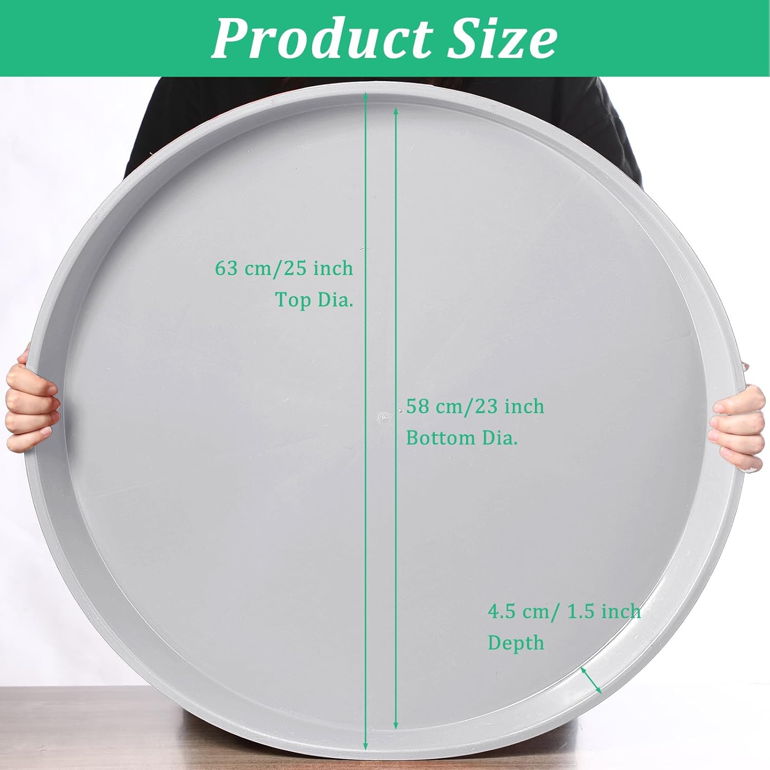 Eccliy Paquete de 6 platillos de plástico resistentes para macetas, platillos grandes para macetas, bandejas de agua de plástico para interiores y