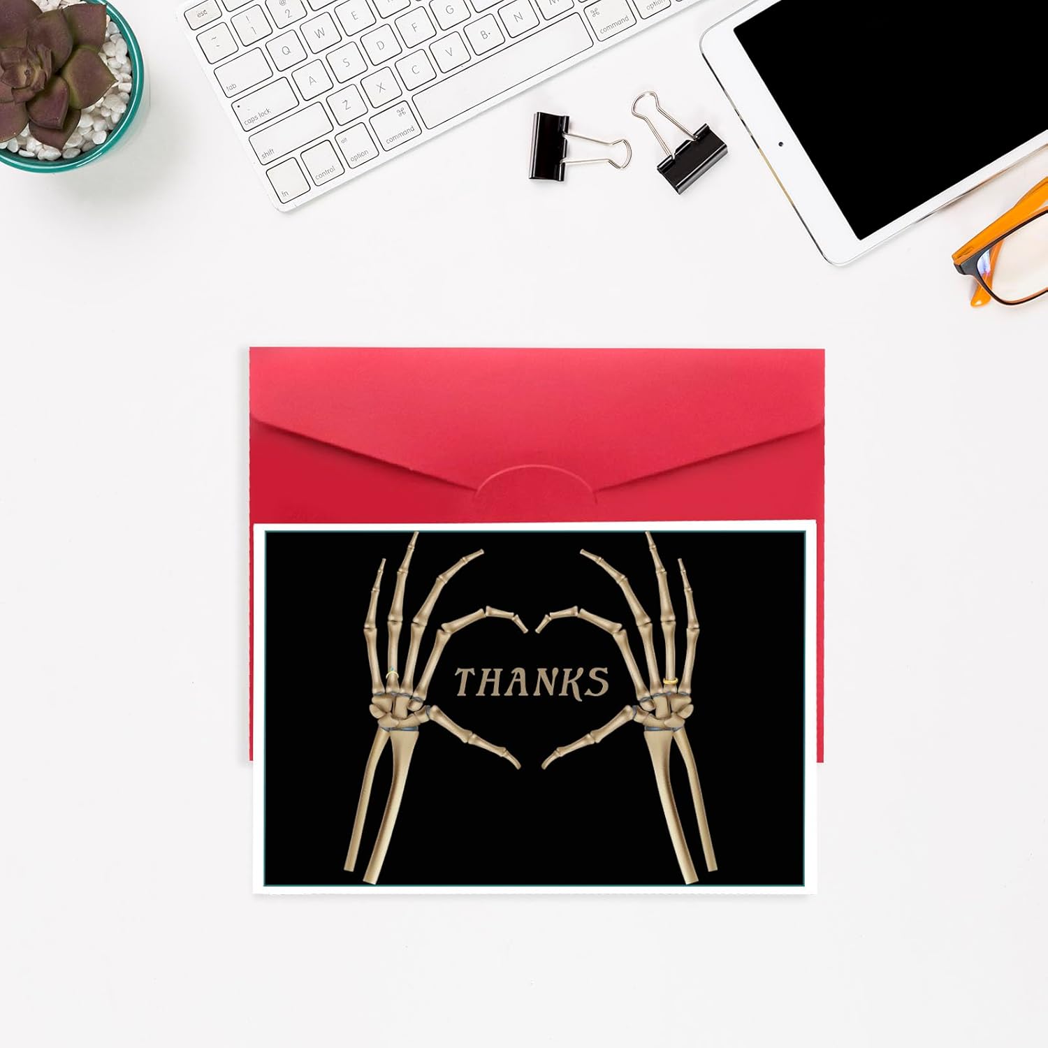 XXDJLP Preciosa tarjeta de boda de esqueleto para mujeres y hombres, tarjeta de compromiso de Halloween para él y ella, tarjeta de agradecimiento de