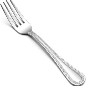 E-far – Juego de 12 tenedores de acero inoxidable con borde perlado para hogar, cocina, restaurante, pulido espejo y apto para lavavajillas, 7.9 E-far – Juego de 12 tenedores de acero inoxidable con borde perlado para hogar, cocina, restaurante, pulido espejo y apto para lavavajillas, 7.9