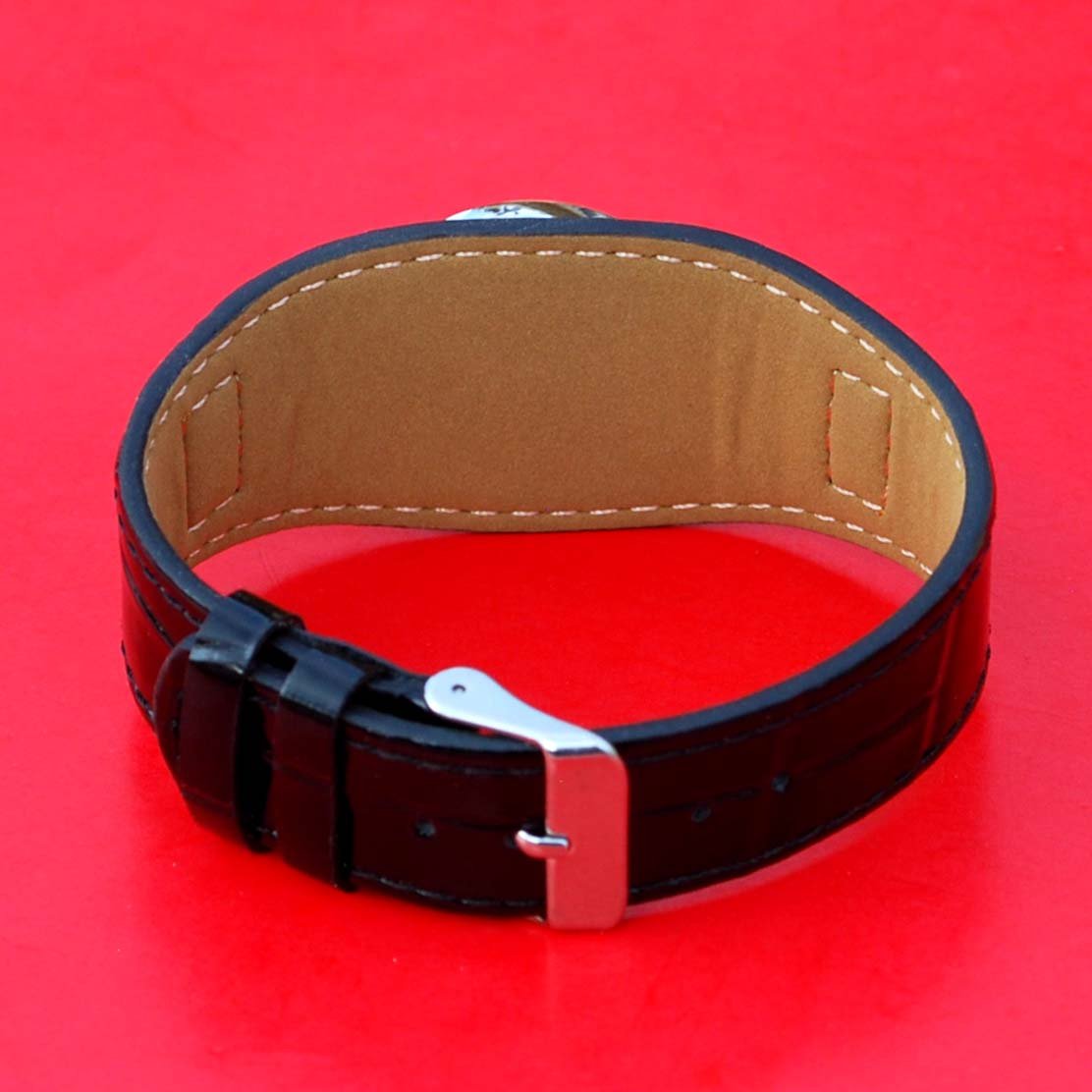 US 1937 Indian Head Buffalo Nickel Coin Magnetic Golf Ball Marker Black PU Faux Leather Golf Bracelet