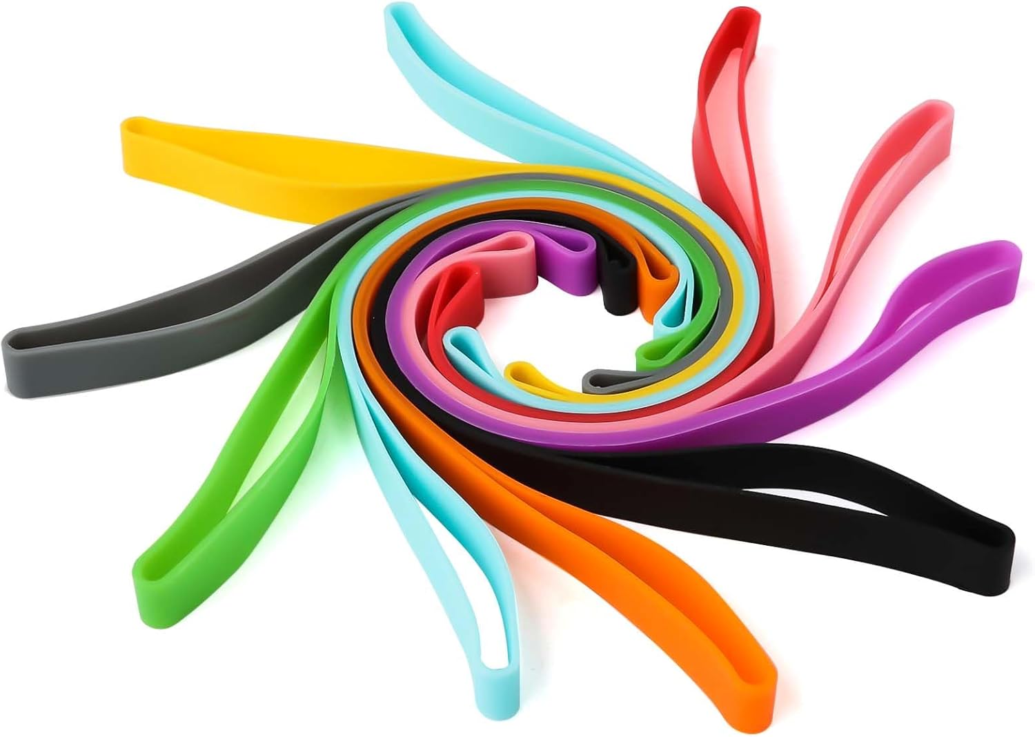 10 bandas de goma, bandas de goma grandes, bandas elásticas multicolores gruesas bandas de goma de silicona reutilizables para el hogar al aire