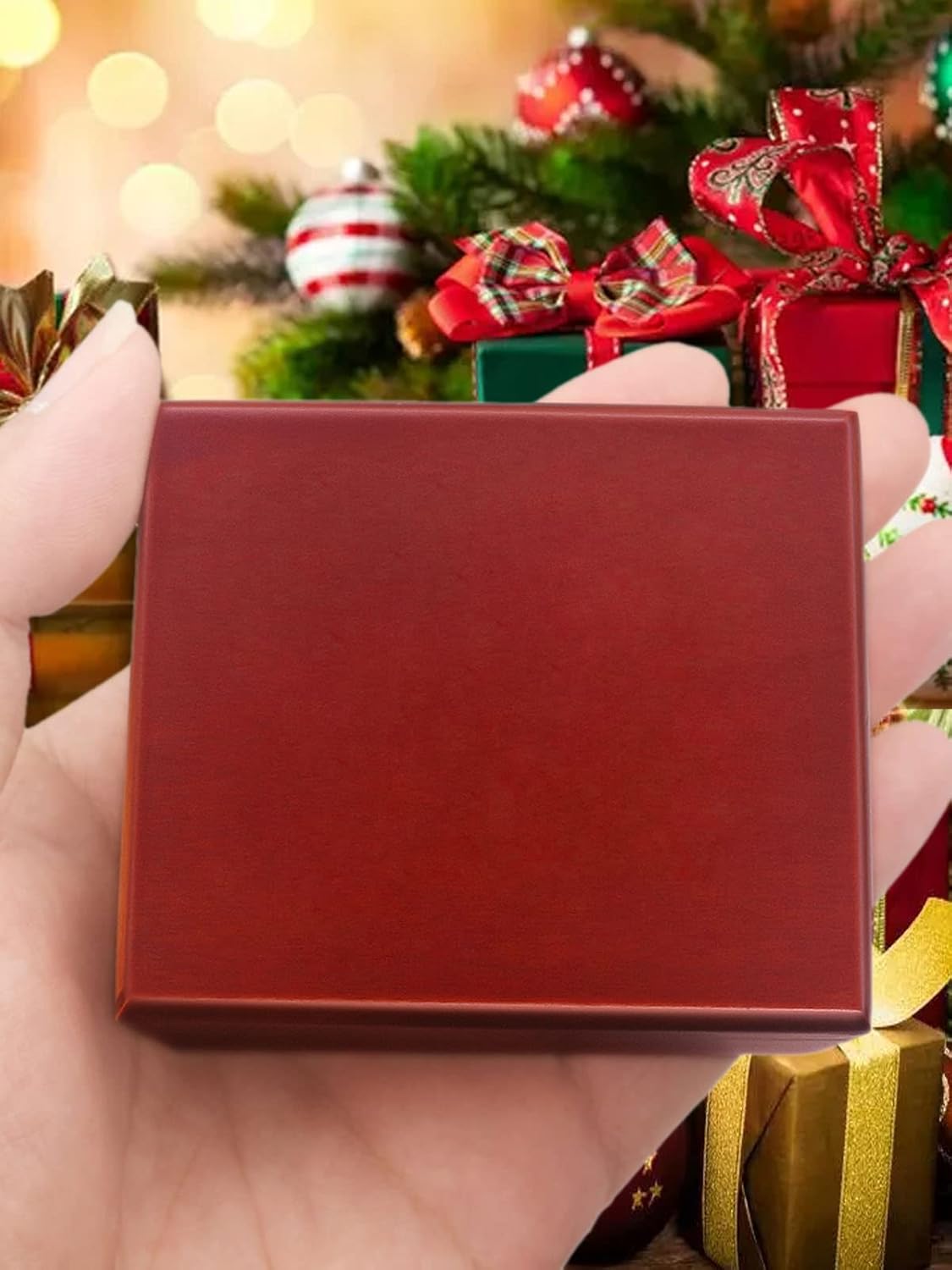Sinzyo Caja de música de madera tallada, caja musical de cuerda para regalo para Navidad, cumpleaños, día de San Valentín (caja roja, sintonización
