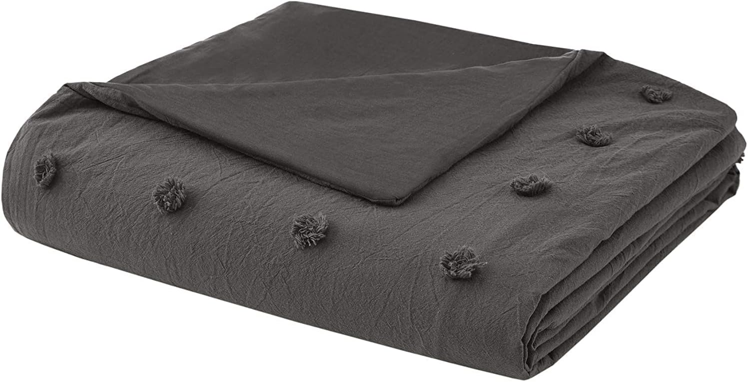 Urban Habitat – Juego de edredón 100% algodón Jacquard, cobertura de edredón para todas las estaciones chic que proporciona un acento desgastado de