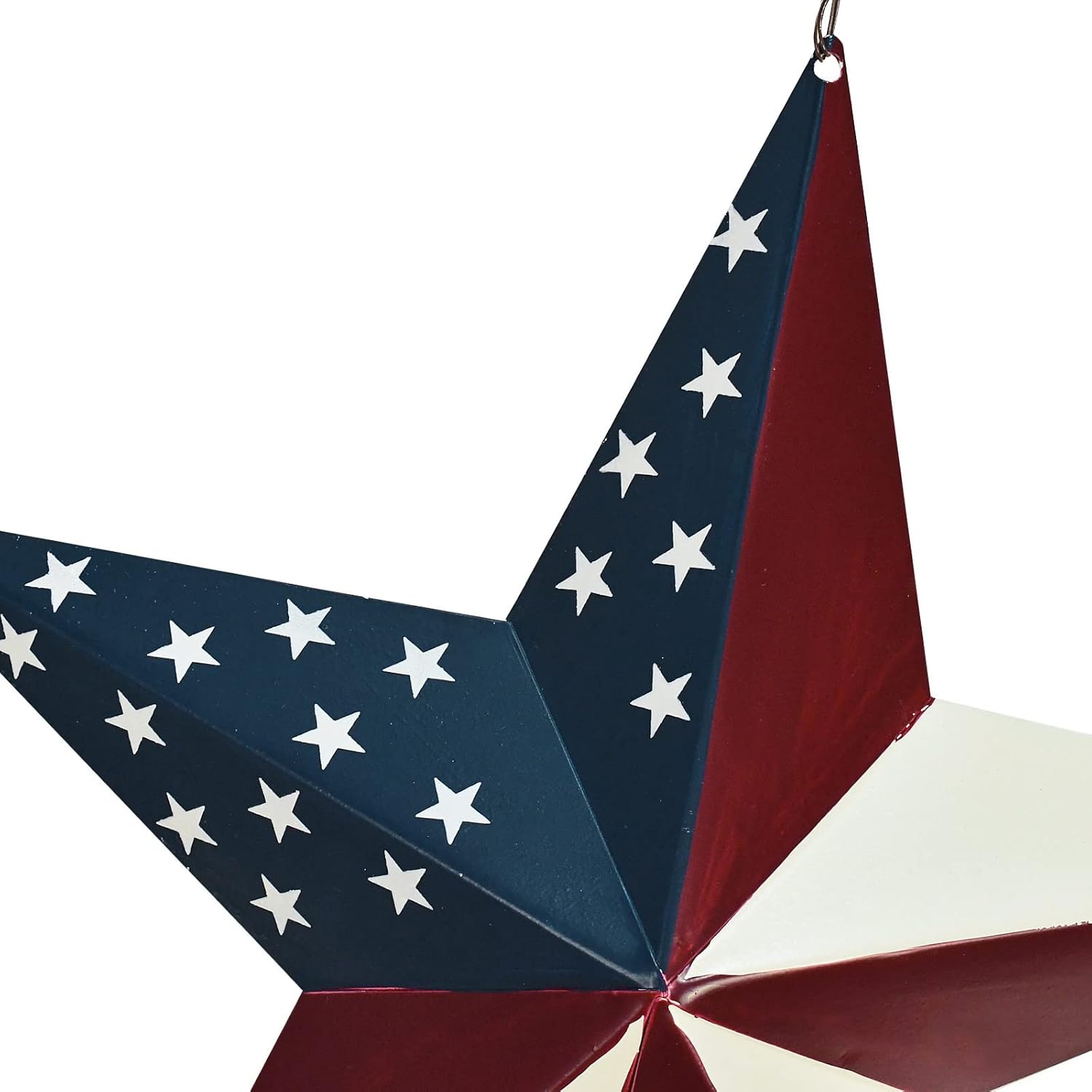 Estrellas de granero de metal con estaca colgante de estrella para jardín, bandera estadounidense, decoración de césped para interiores y