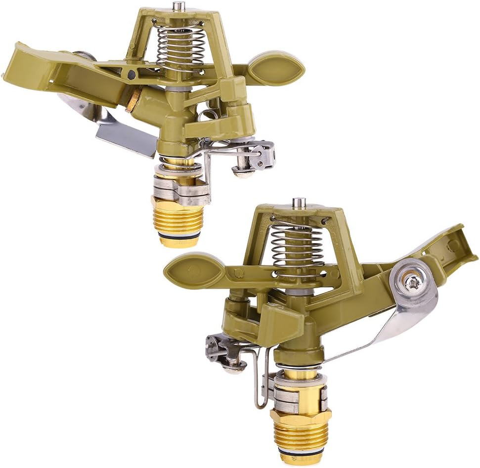 Rociador de riego giratorio, rociador de riego de agua compatible con rociador de riego de agua de aleación de zinc giratorio de 360, adecuado para