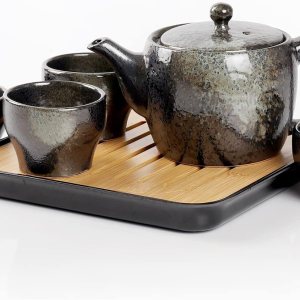 Hannah Choice Juego de té japonés de cerámica, juegos de té negro con 1 tetera, 4 tazas de té, 1 bandeja de té, 1 infusor de acero inoxidable, Hannah Choice Juego de té japonés de cerámica, juegos de té negro con 1 tetera, 4 tazas de té, 1 bandeja de té, 1 infusor de acero inoxidable,
