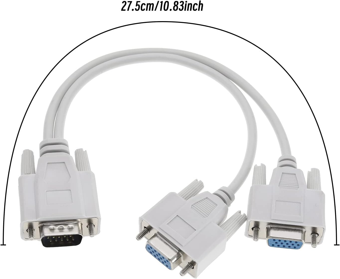 eMagTech Cable divisor VGA 1 macho a 2 hembra  Cable divisor VGA Y  Soporta resolución de 800 x 600 a 1080p  Conecta PC, laptop, proyector, LCD, TV,