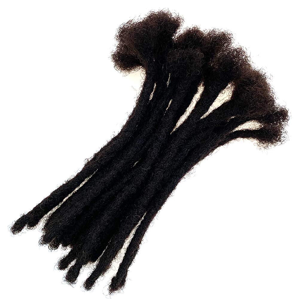 YONNA Extensiones de rastas de cabello humano Microlocks Sisterlocks 20Locs completamente hechas a mano (ancho 0.2 in) 8 pulgadas, marrón oscuro #2