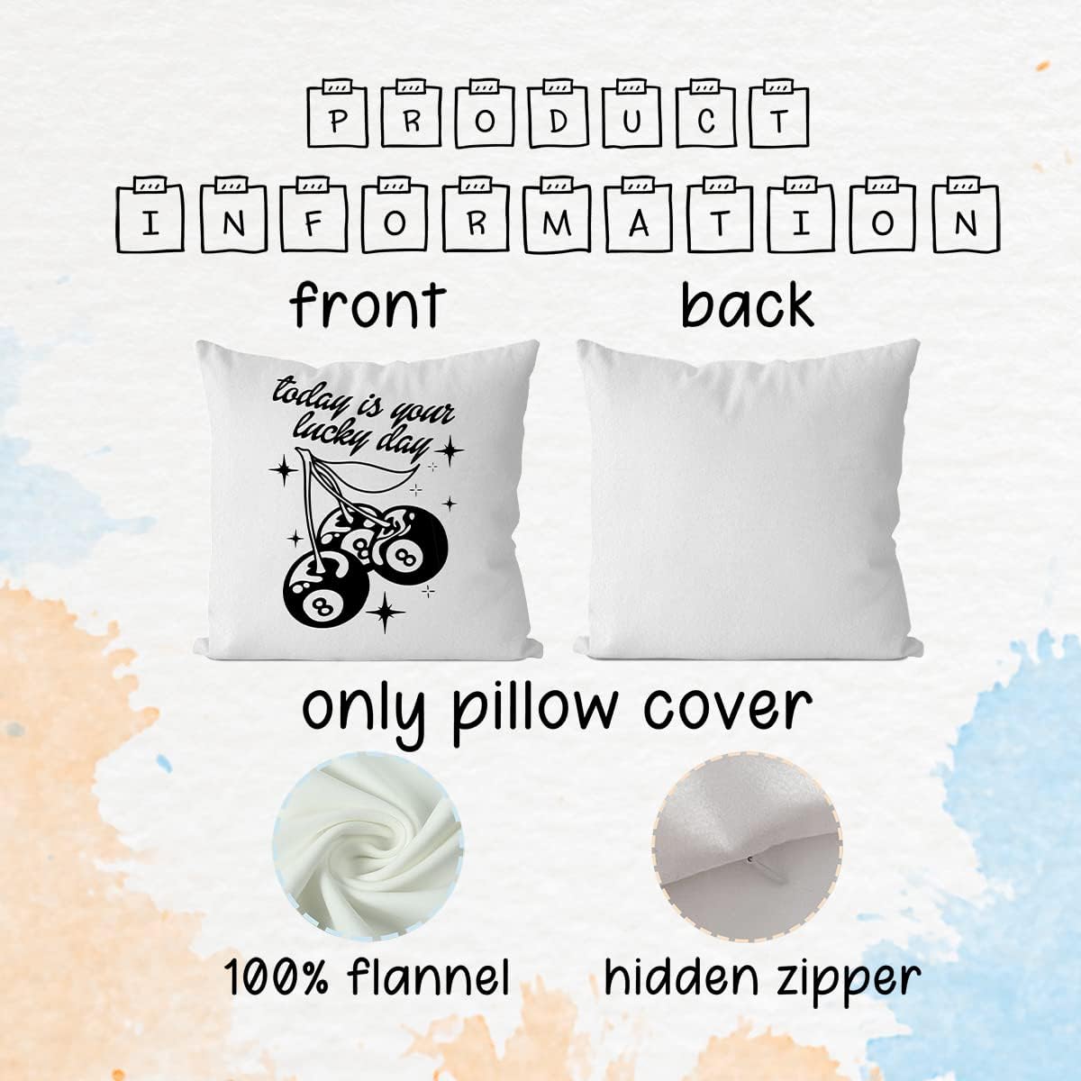 Fundas de almohada Cherry de 8 bolas de 18 x 18 pulgadas, fundas de almohada modernas de cereza para sofá, cama, dormitorio, niños, almohadas