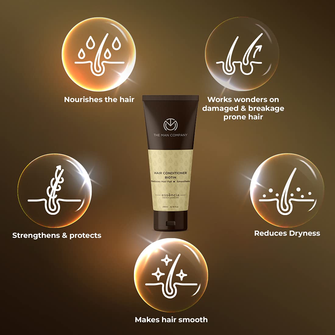 The Man Company Acondicionador capilar con agua de arroz, Bhringraj, polvo Shikakai para el crecimiento del cabello y cabello suave, 6.8 fl oz