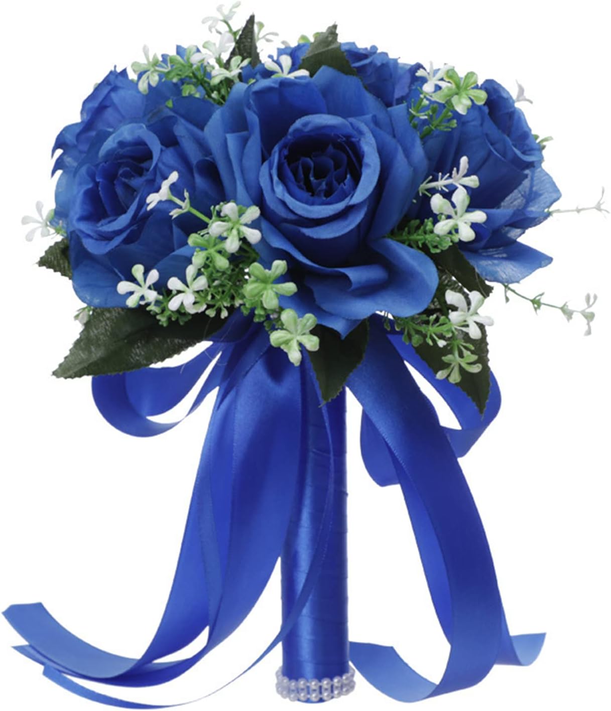 belupai Ramo de dama de honor de 9.45 pulgadas para boda, rosas artificiales, ramo de flores de seda, ramo de novia para fiesta, ceremonia,