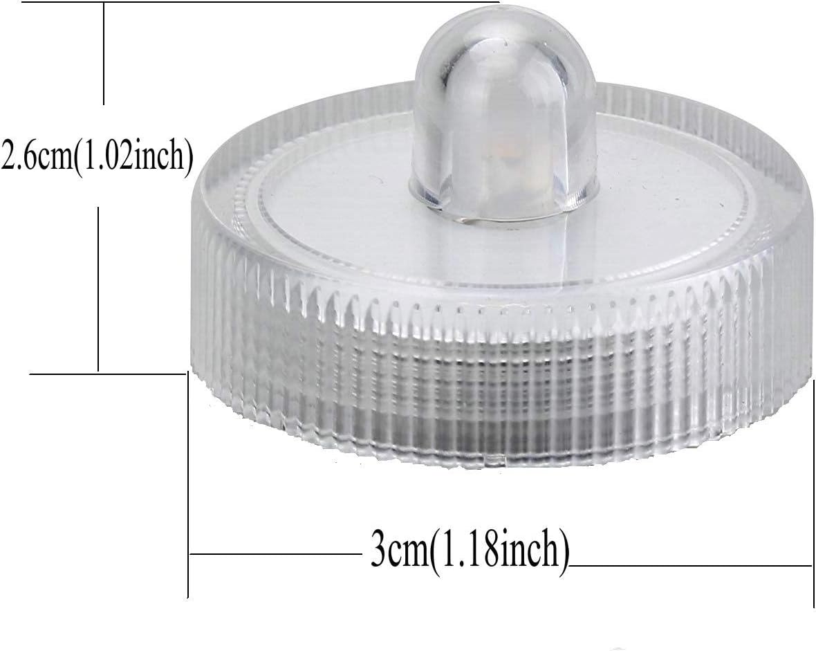Luz LED brillante sin llama, funciona con pilas, vela de té sumergible impermeable, decoración de jarrón bajo el agua para fiestas y bodas, paquete