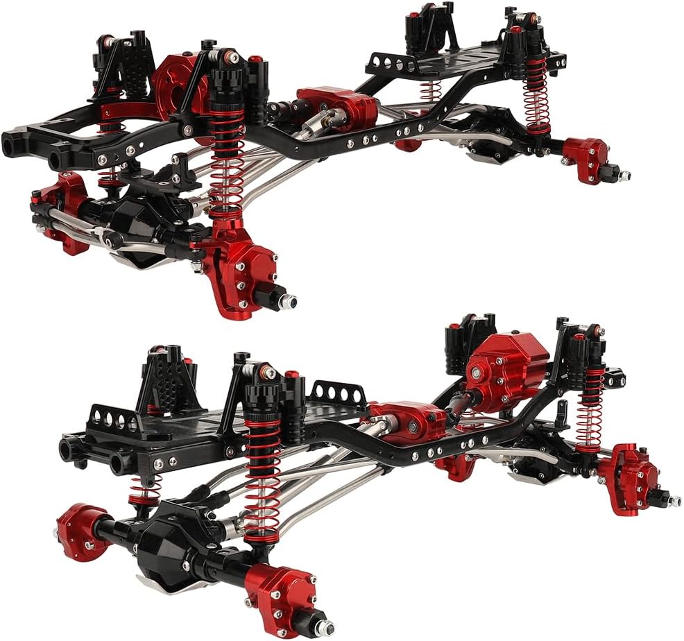 RZXYLRC 110 SCX10 II Marco de chasis de metal Control remoto Modelo de coche Simulación Escalada Actualización de coche Kit de reparación Piezas con