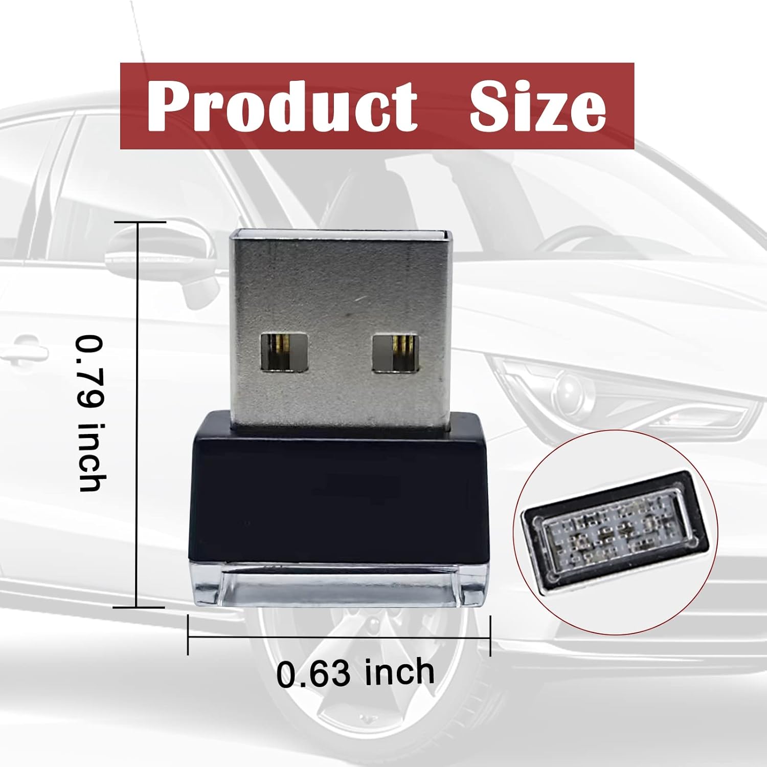 4 luces LED USB para atmósfera, kit de iluminación ambiental interior mini USB, decoración universal de luces LED para interiores (rojo)