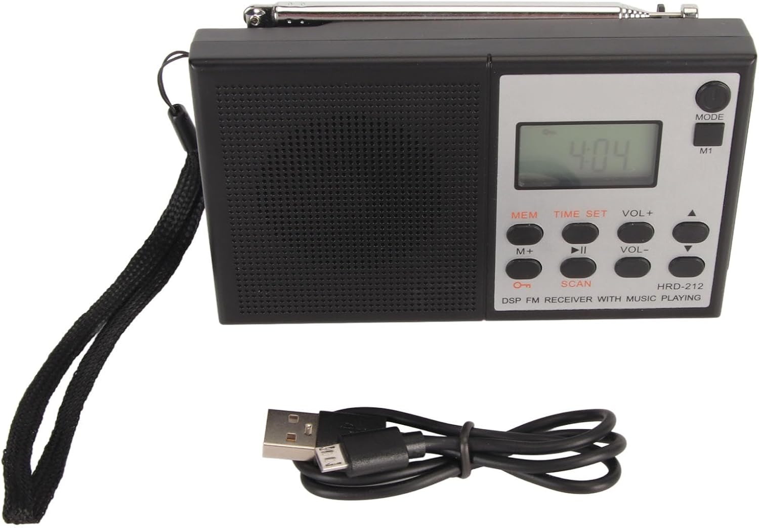 Radio digital AM FM, radios portátiles de onda corta, sintonizador digital recargable y ajustes preestablecidos, pantalla LCD, altavoz bajo,