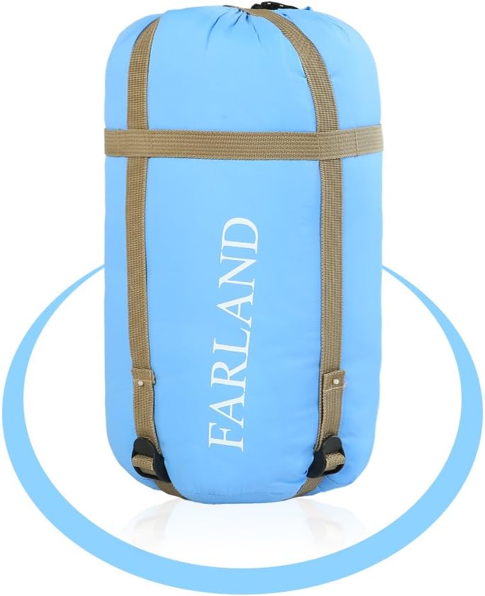FARLAND Sacos de dormir de 20  para adultos, adolescentes y niños con saco de compresión portátil y ligero para campamento de 3 a 4 estaciones,