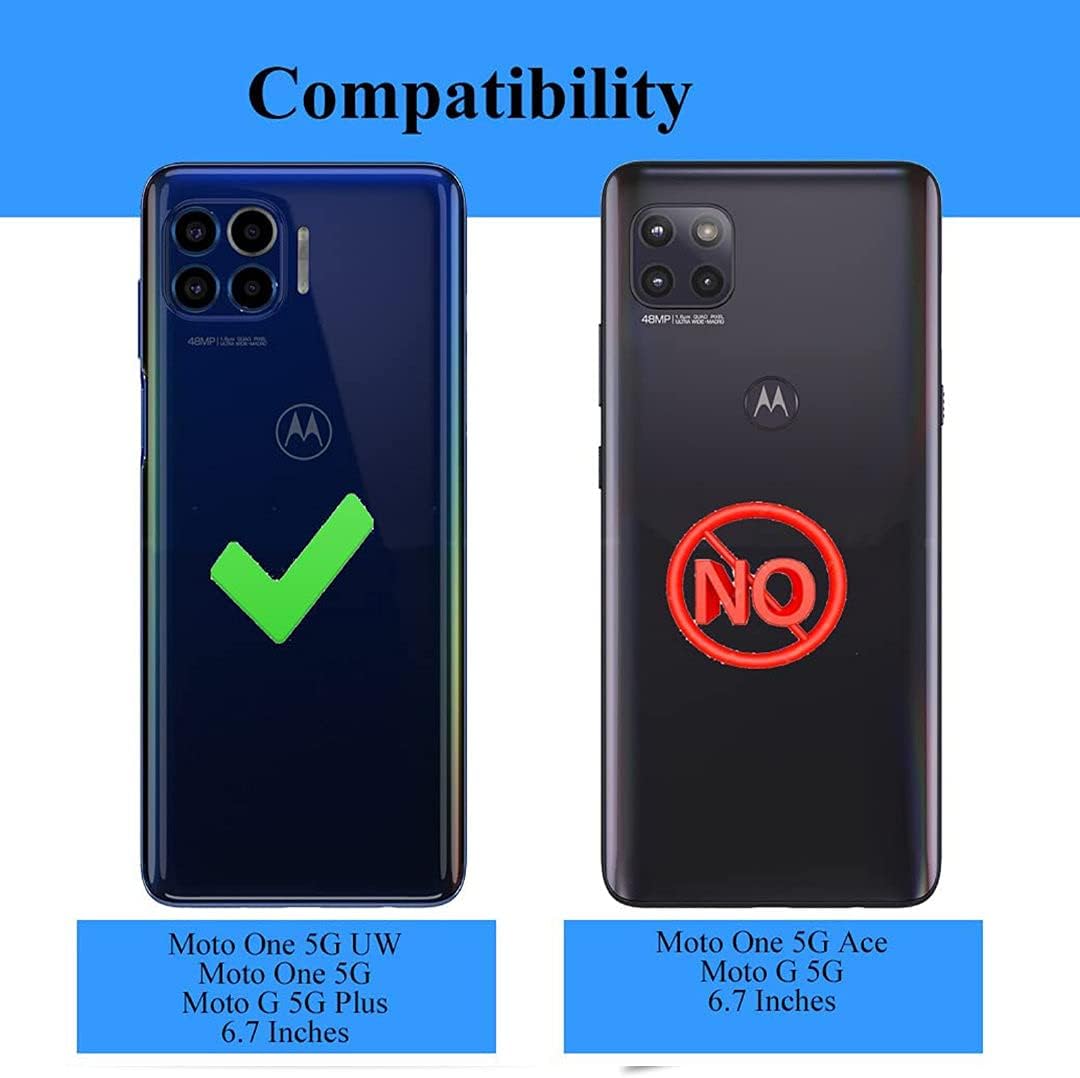 Jeylly Funda para Moto One 5GMoto One 5G UWMoto G 5G Plus 6.7 pulgadas, doble capa resistente silicona suave parachoques duro PC mármol elegante