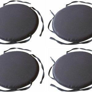 Juego de 4 cojines para sillas de interior y exterior, cojines de asiento redondos con lazos, cojines redondos para sillas de comedor, cojines de Juego de 4 cojines para sillas de interior y exterior, cojines de asiento redondos con lazos, cojines redondos para sillas de comedor, cojines de