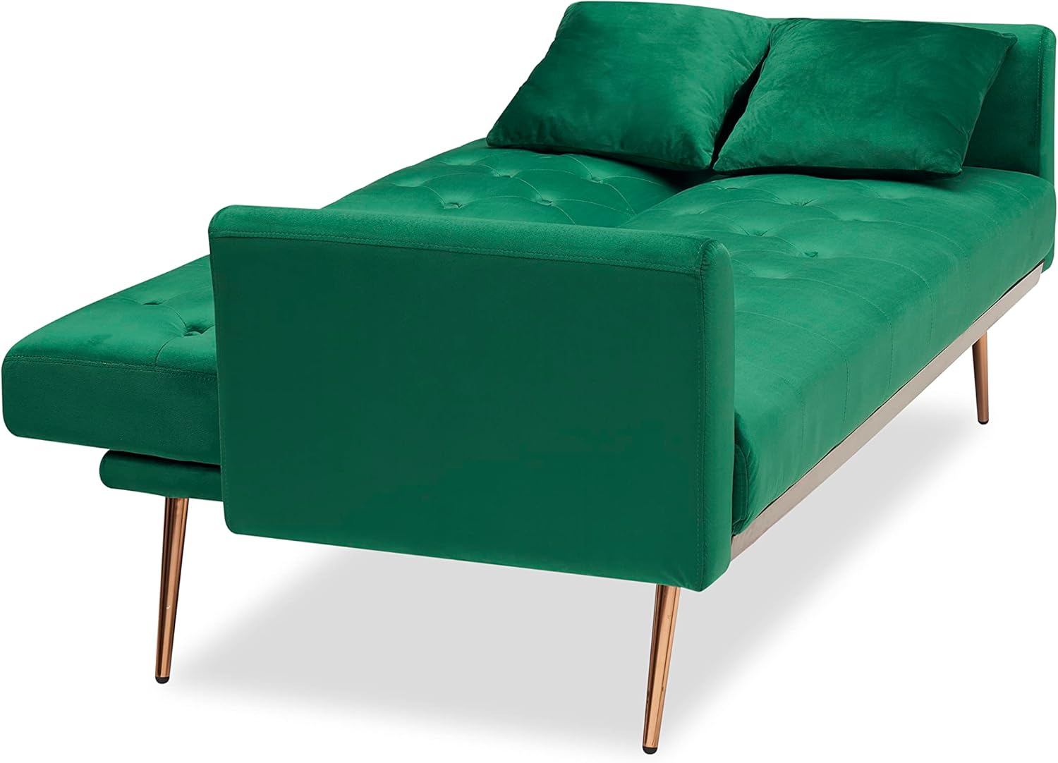 Eafurn Cama convertible con botones, sofá cama tapizado de terciopelo, respaldo ajustable y 5 pies de metal, sofá biplaza futón plegable para sala