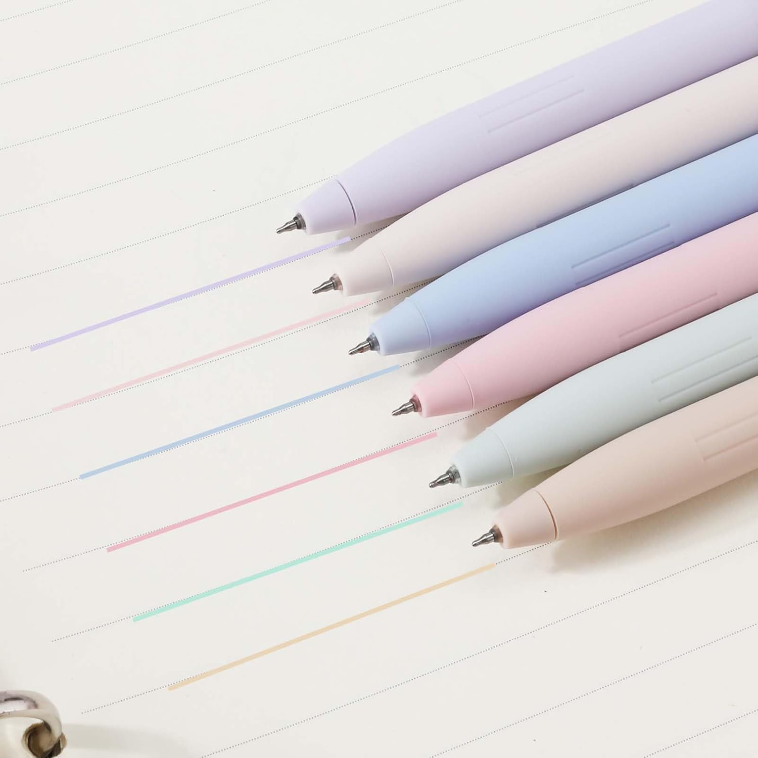 6 bolígrafos de gel, coloridos bolígrafos de gel elásticos, lindos bolígrafos de secado rápido, tinta suave para escritura diaria, escritura
