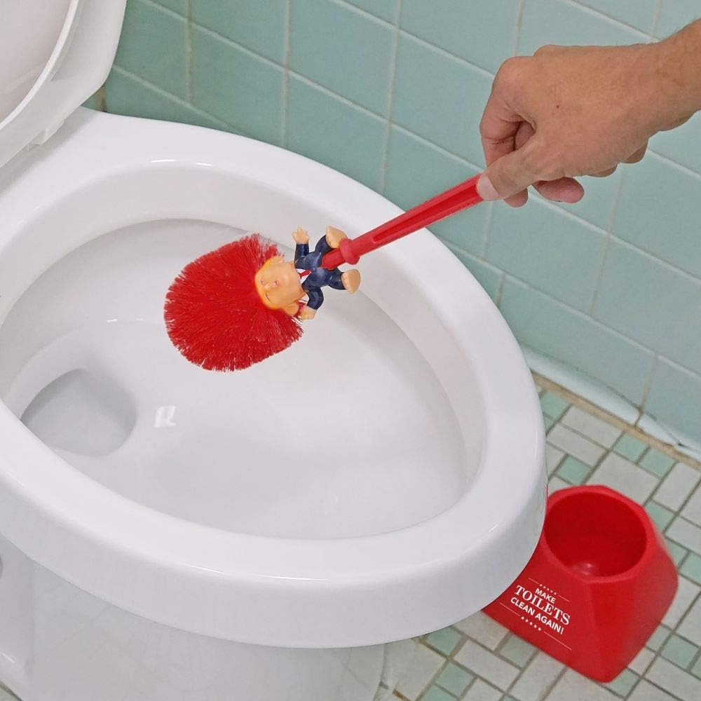 Fairly Odd Novelties Donald Trump – Escobilla para inodoro, diseño de elefante, regalo político, color rojo
