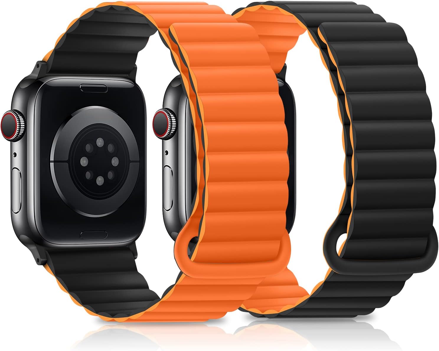 HITZEE Compatible con Apple Watch Band de 1.929 in, 1.772 in, 1.732 in, 1.654 in, 1.654 in, 1.614 in, 1.575 in, 1.496 in, silicona de doble cara