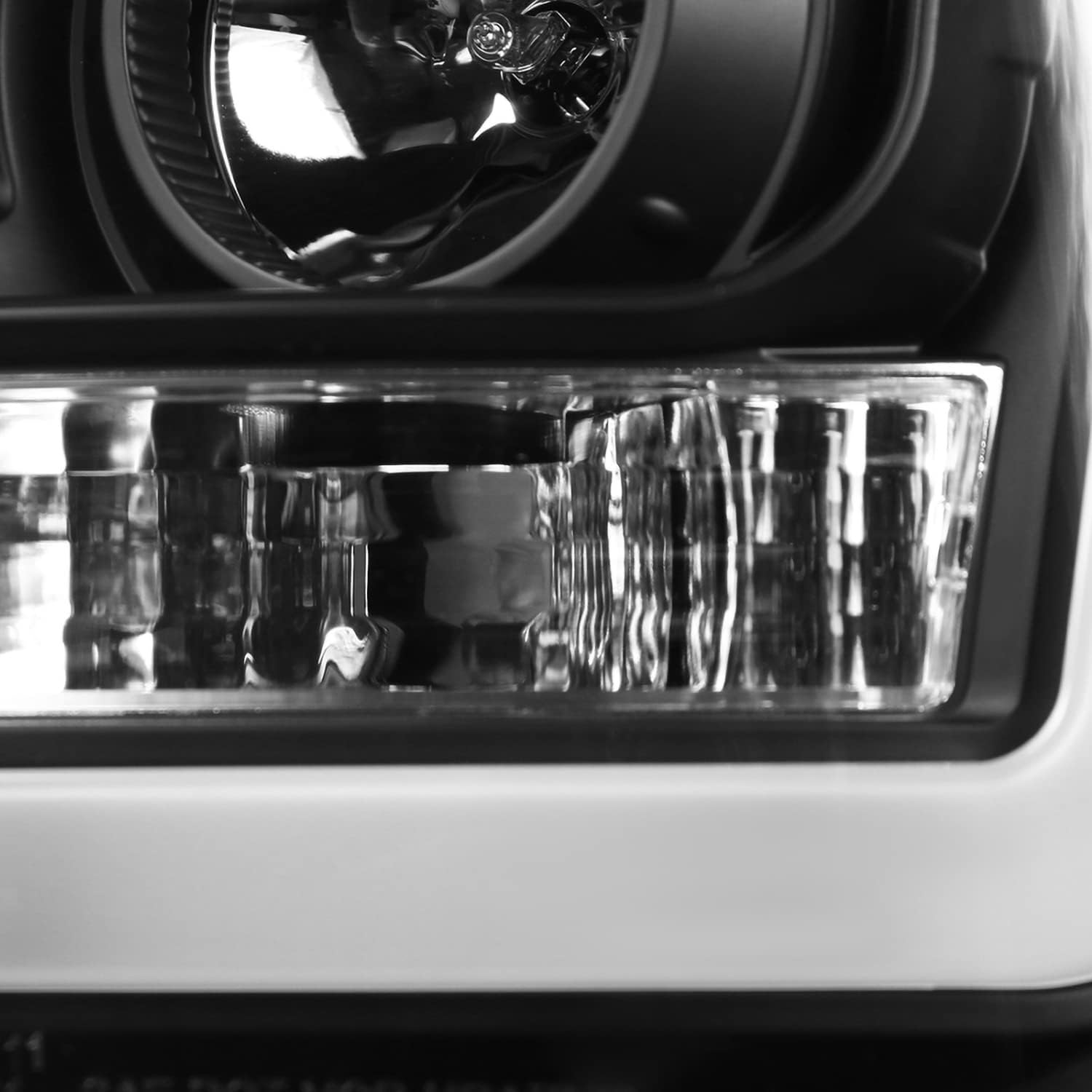 Spec-D Tuning Faros delanteros LED negros compatibles con Ford F250 F350 F450 F550 Super Duty izquierdo + derecho 2011-2016 conjunto de faros