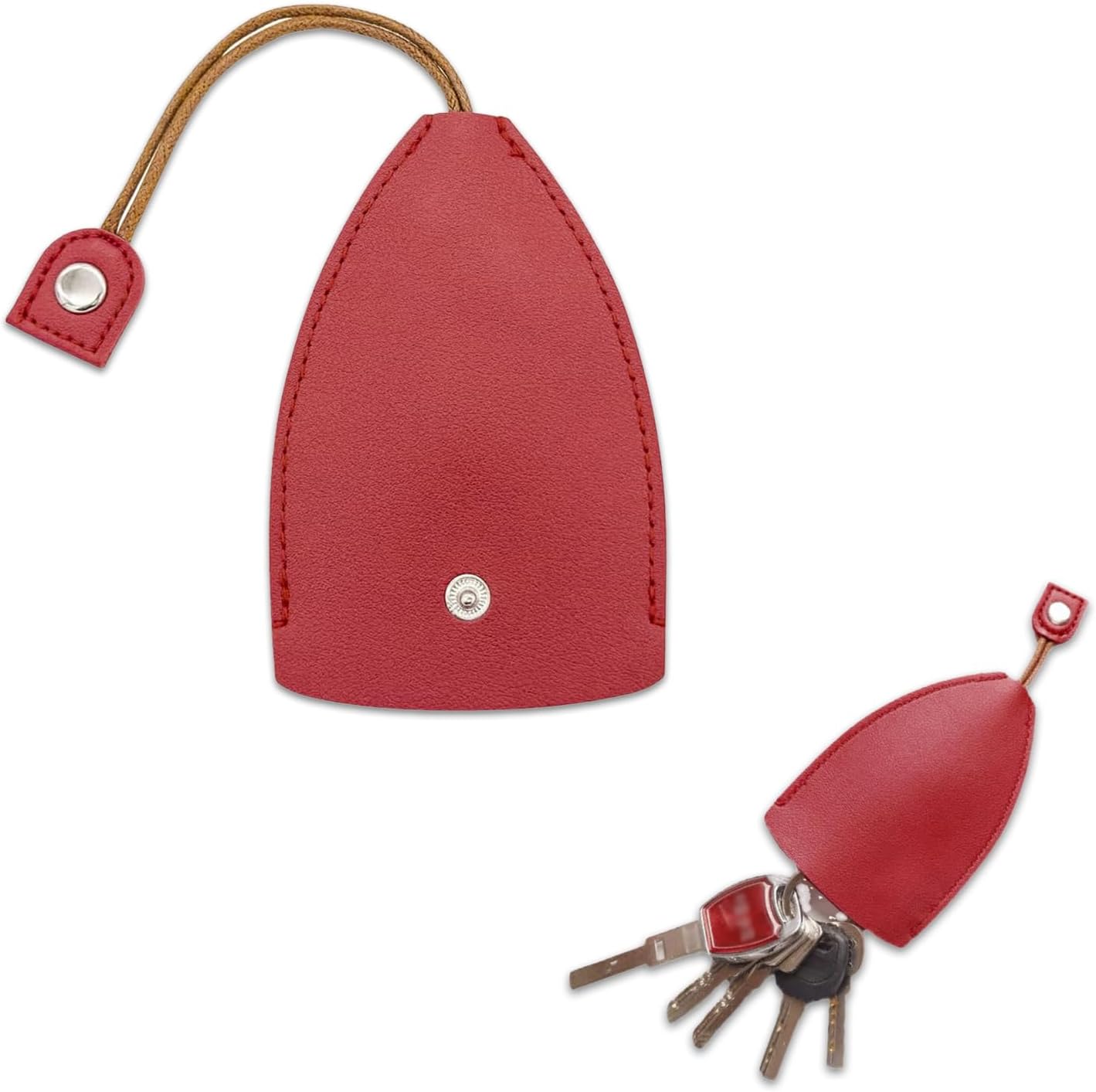 Funda protectora para llave de automóvil, de piel sintética, bolsa de almacenamiento extraíble con control remoto, adecuada para la mayoría de
