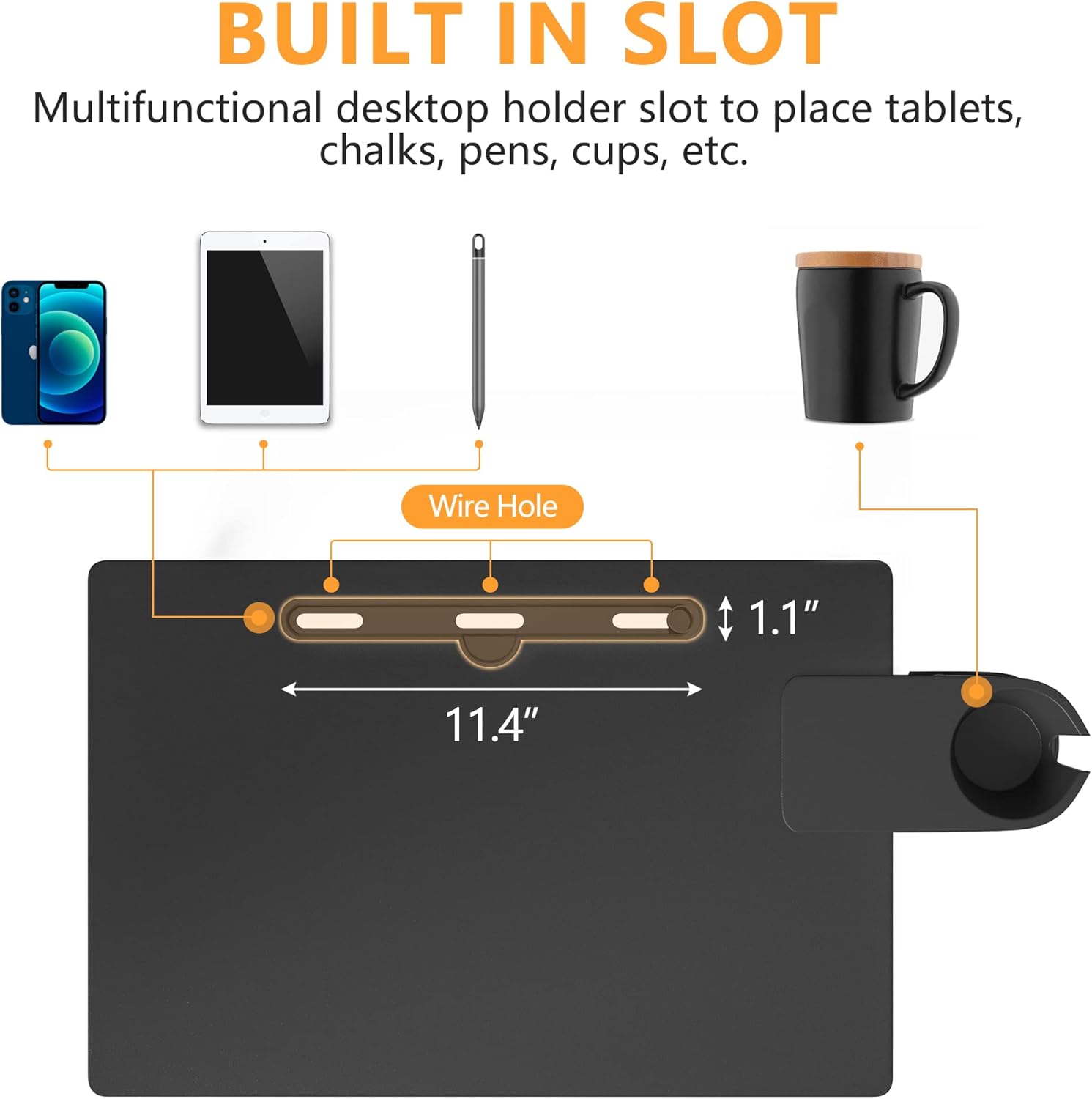 Klvied Escritorio de pie de altura ajustable, escritorio de pie con soporte para tazas, escritorio portátil para laptop, móvil, escritorio para