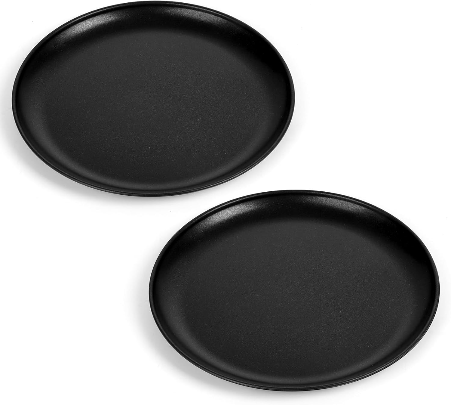 E-far Juego de 2 sartenes para pizza de 13.5 pulgadas, bandeja antiadherente para tartas de pizza, bandeja redonda de metal para horno, núcleo de