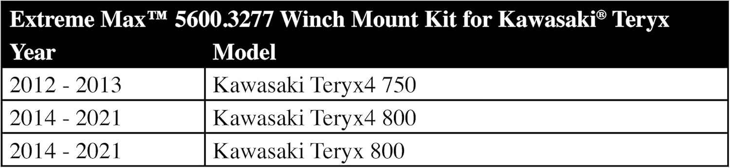 Extreme Max 5600.3277 UTV Winch Mount Menos Fairlead para Kawasaki Teryx