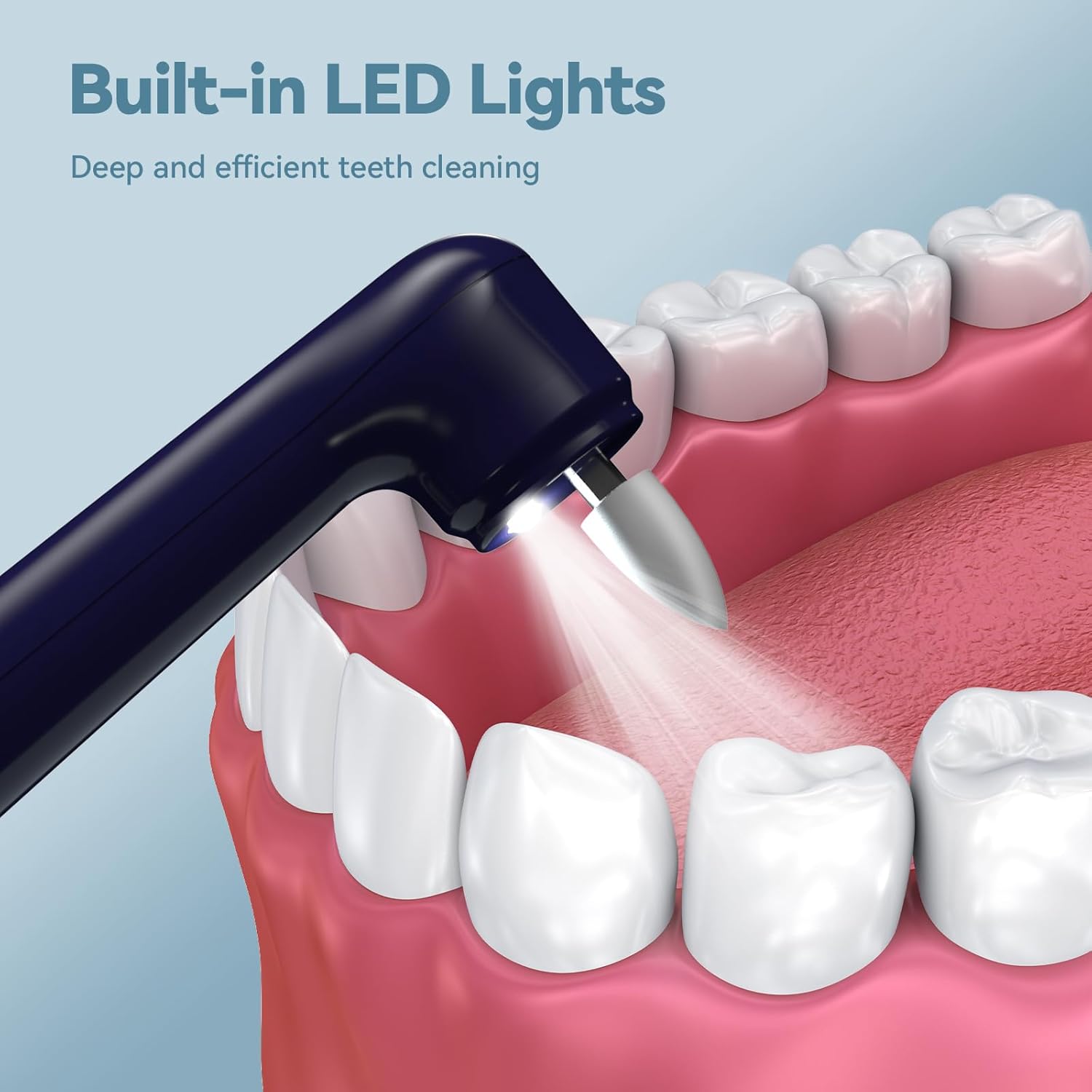 Pulidor de dientes eléctrico profesional con USB recargable, pulidor de dientes 5 cabezales de repuesto, IPX6 impermeable para adultos y niños