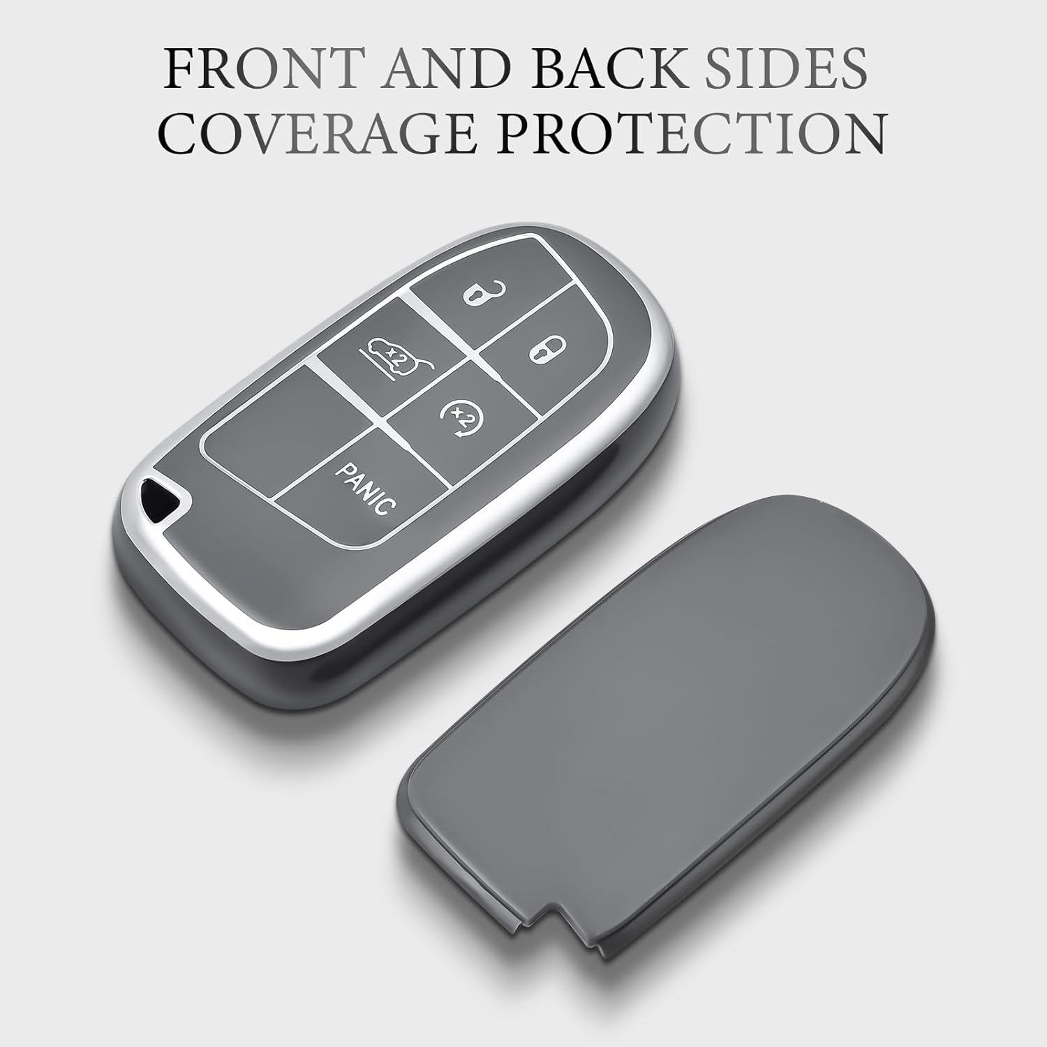 OFFCURVE Funda para llave de automóvil Dodge Jeep, funda para llave de automóvil para Dodge Charger Challenger Dart Journey Durango Grand Caravan