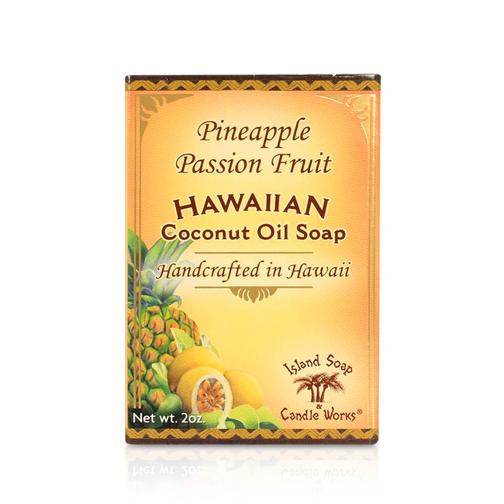 Island Soap & Candle Works Jabón de coco hecho a mano, piñamaracuyá