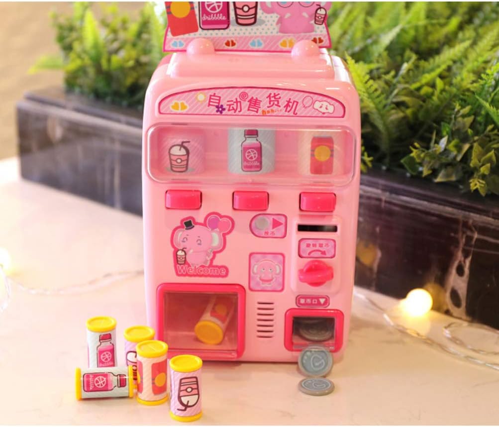 NUOBESTY Juguetes Juguetes Mini Máquina expendedora de bebidas Juguete Máquina expendedora automática de bebidas Juguete Efecto de sonido ligero