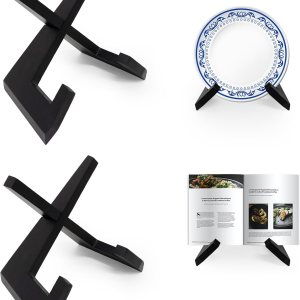 Soporte de libro de cocina para encimera de cocina, 2 piezas de madera para decoración de mostrador, soporte de exhibición multifuncional, soporte Soporte de libro de cocina para encimera de cocina, 2 piezas de madera para decoración de mostrador, soporte de exhibición multifuncional, soporte