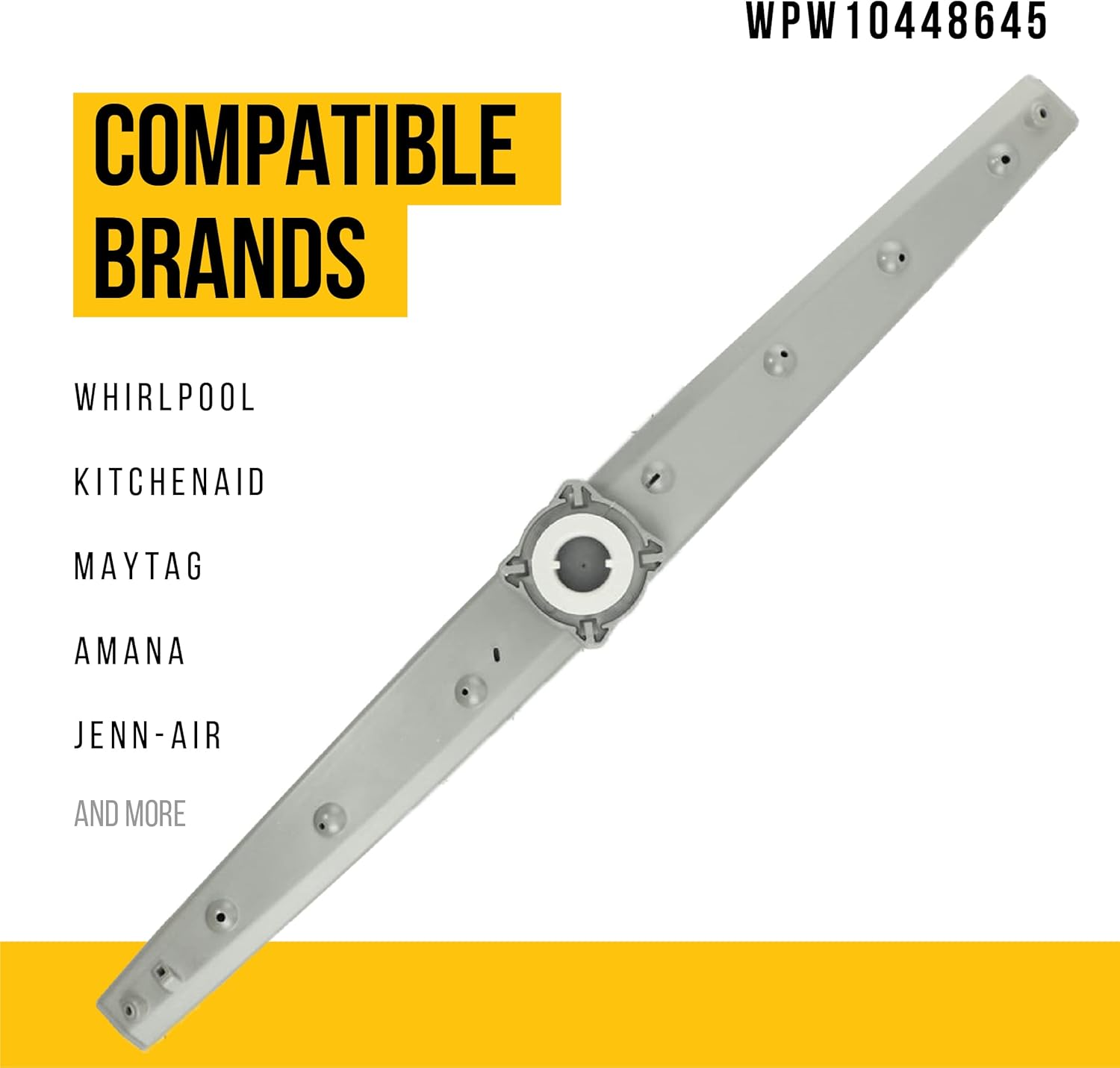 WPW10448645 W10448645 – Brazo rociador para lavavajillas  Compatible con Whirlpool KitchenAid Maytag  Sustituye a AP6021549 2312063 PS11754873  La