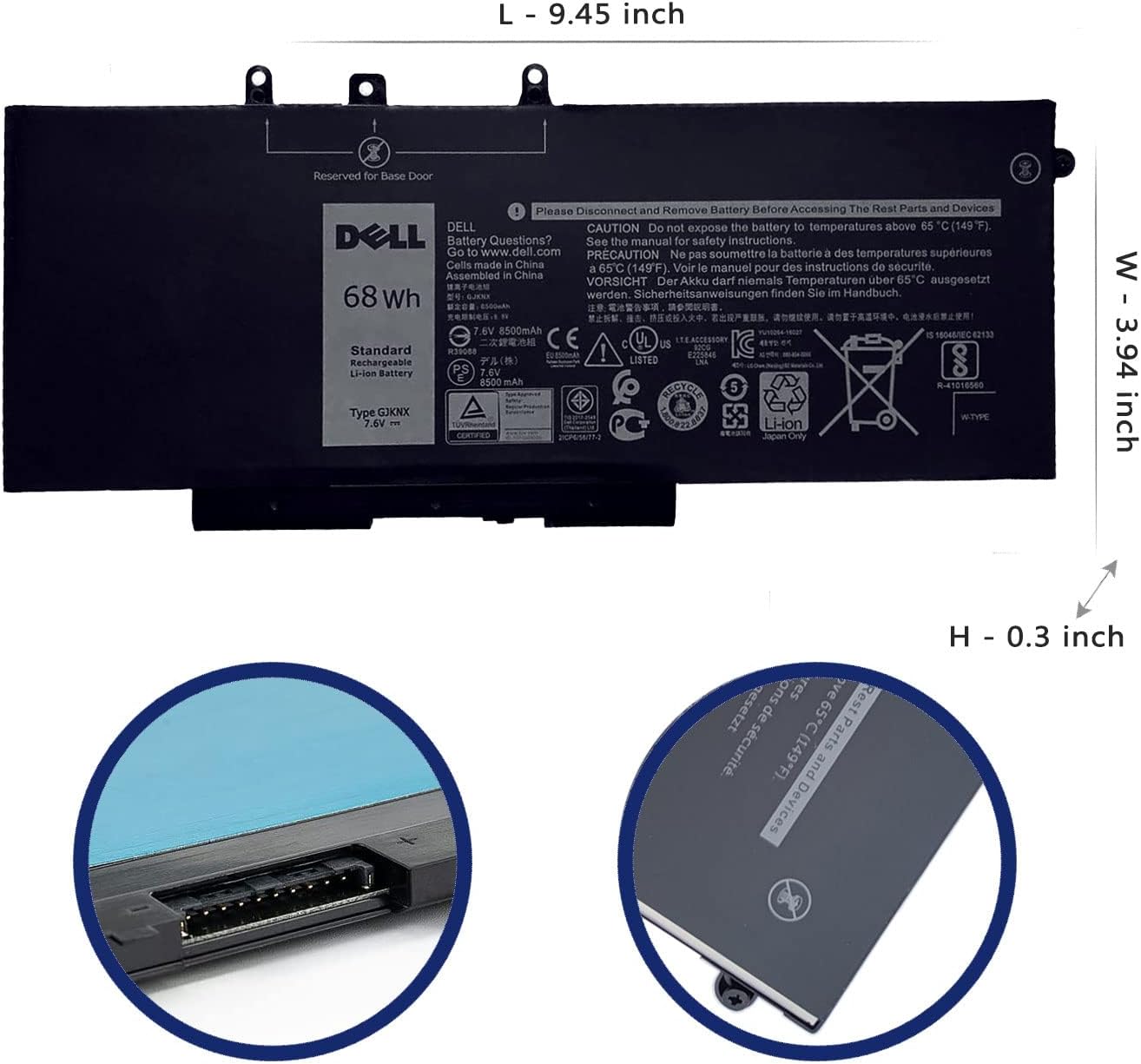 DELL GJKNX – Batería para Dell Latitude 5280 5288 5480 5488 5490 5495 5580 5590 5591 E5280 E5288 E5480 E5488 E5580 E5590 E5488 E5590 E5Precisión 591