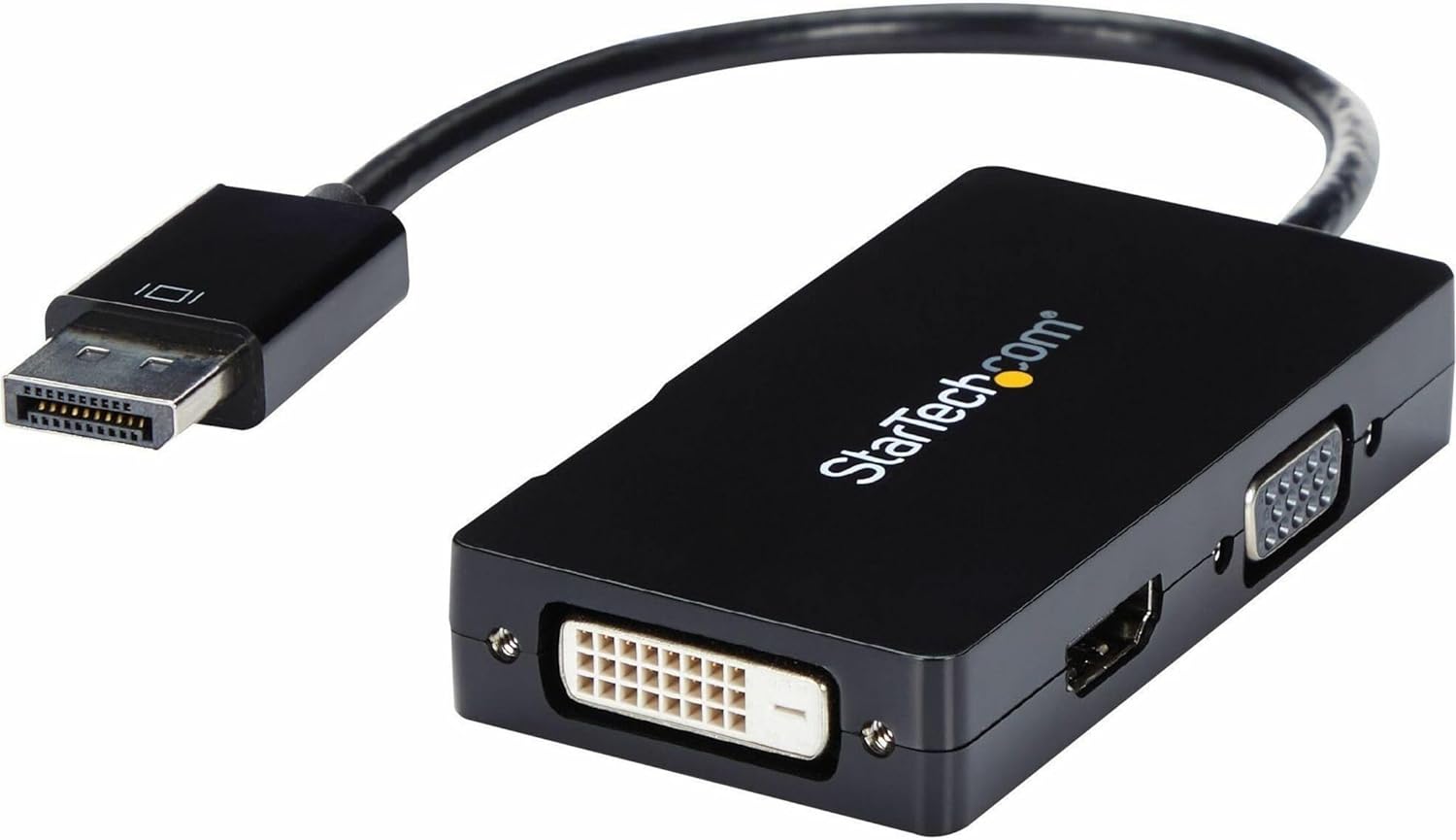 StarTech.com Convertidor de adaptador de video múltiple DisplayPort 3 en 1, portátil DP de 1080p a HDMI, VGA o DVI, monitor o proyector (DP2VGDVHD),