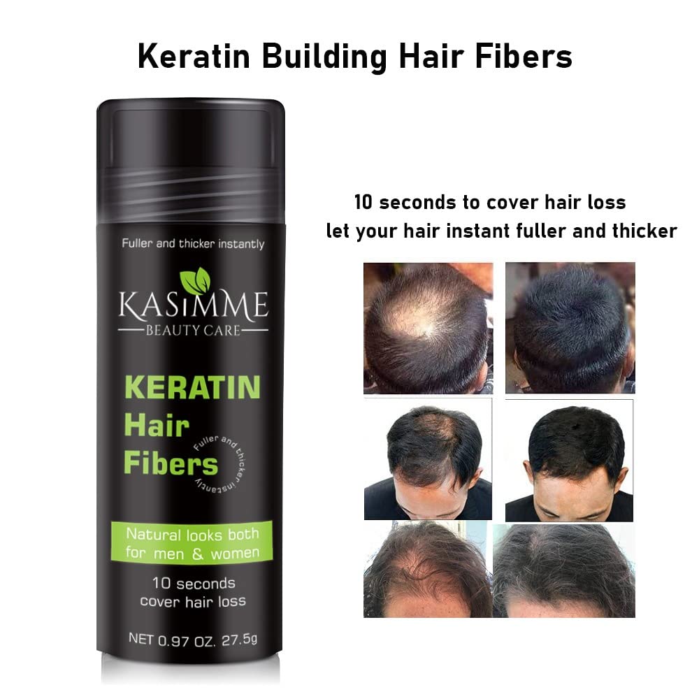 Fibras de construcción de cabello de 0.97 oz, fibras capilares para hombres, 100% fibras de queratina indetectables para cabello adelgazante,