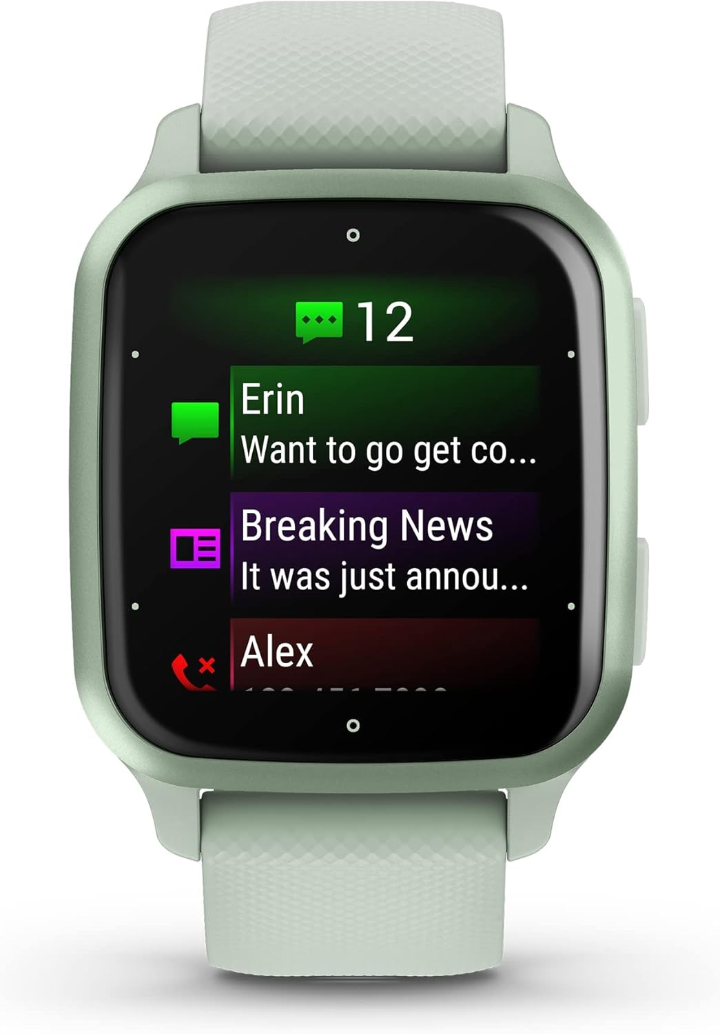 Garmin Reloj inteligente Venu Sq 2 GPS, monitoreo de salud durante todo el día, batería de larga duración, pantalla AMOLED, menta fría (renovado)
