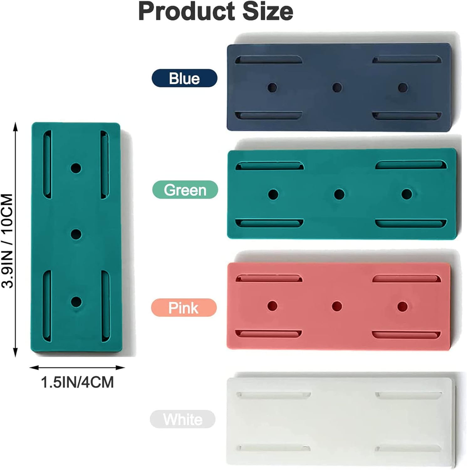 Soporte de regleta de alimentación de 12 piezas, soporte adhesivo sin perforaciones, fijador de escritorio autoadhesivo, protector de sobretensiones