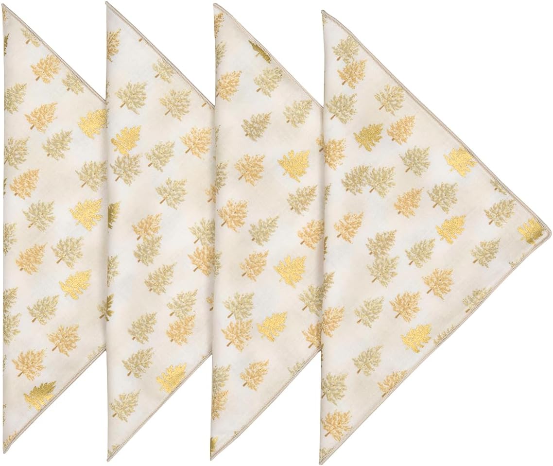 Juego de 12 servilletas de tela de 18 x 18 pulgadas, elegantes servilletas de lino 100% algodón, decoración de mesa de Navidad y juego de mesa de