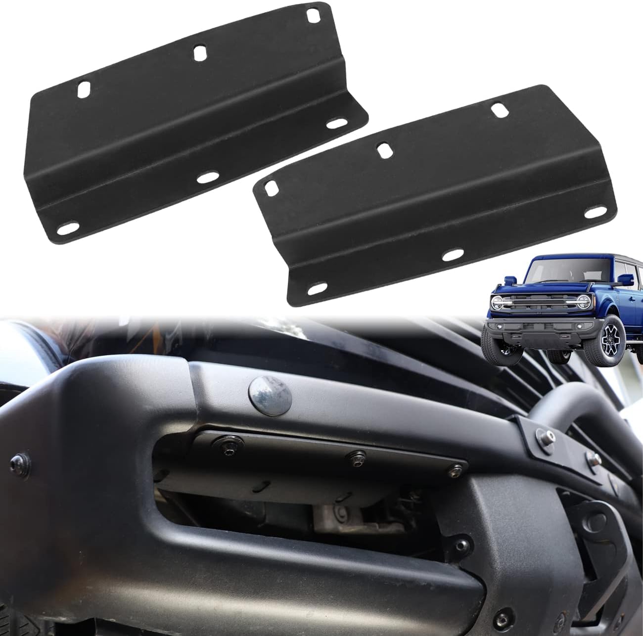 Soporte de montaje de luces antiniebla LED para parachoques delantero compatible con Ford Bronco de 2 puertas 4 puertas 2021 2022 2023 2024 Kit de