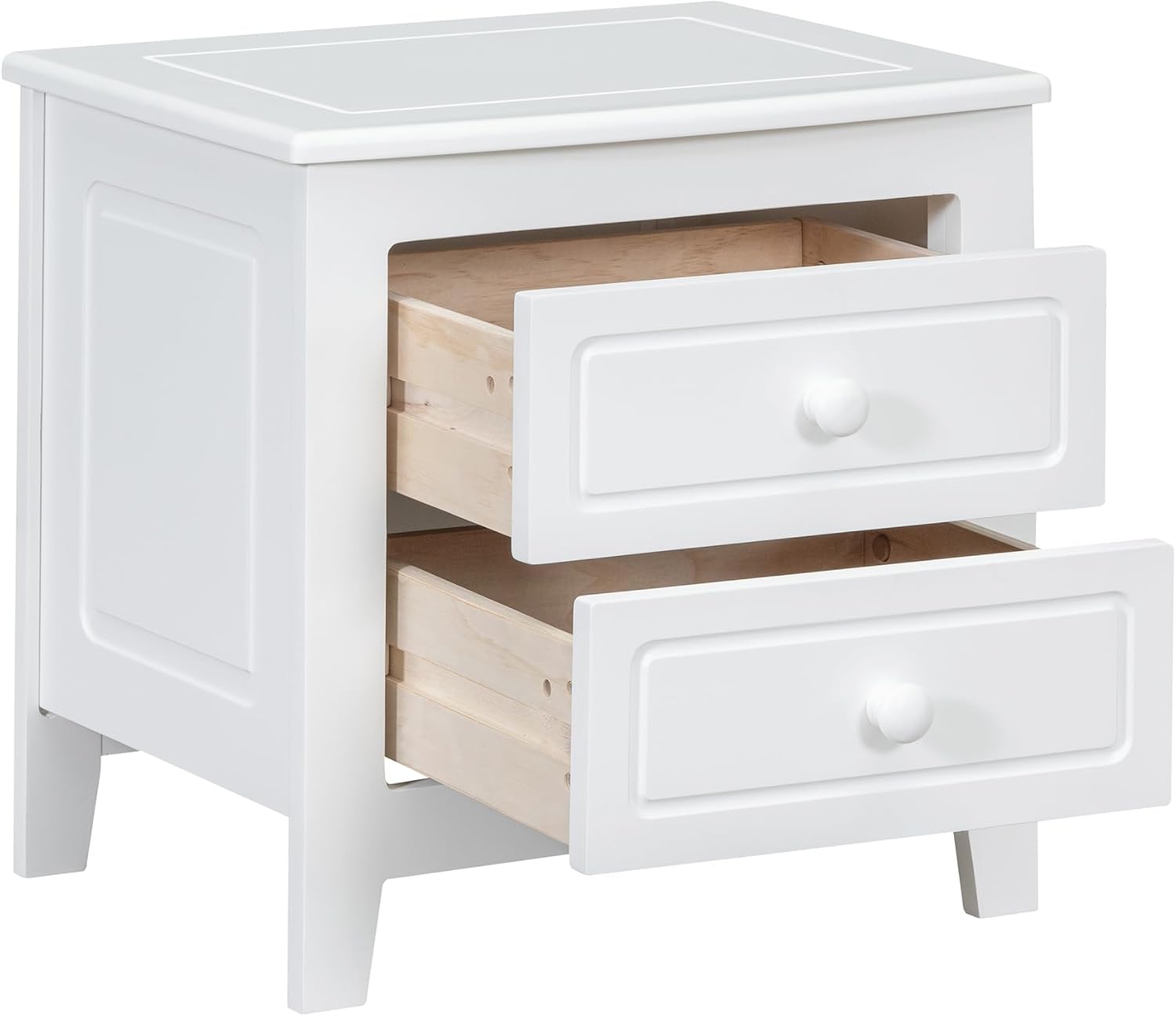 JIJIWANG Mesita de noche moderna con 2 cajones, mesa auxiliar con diseño clásico de madera para dormitorio, sala de estar, sofá, entrada, pasillo,