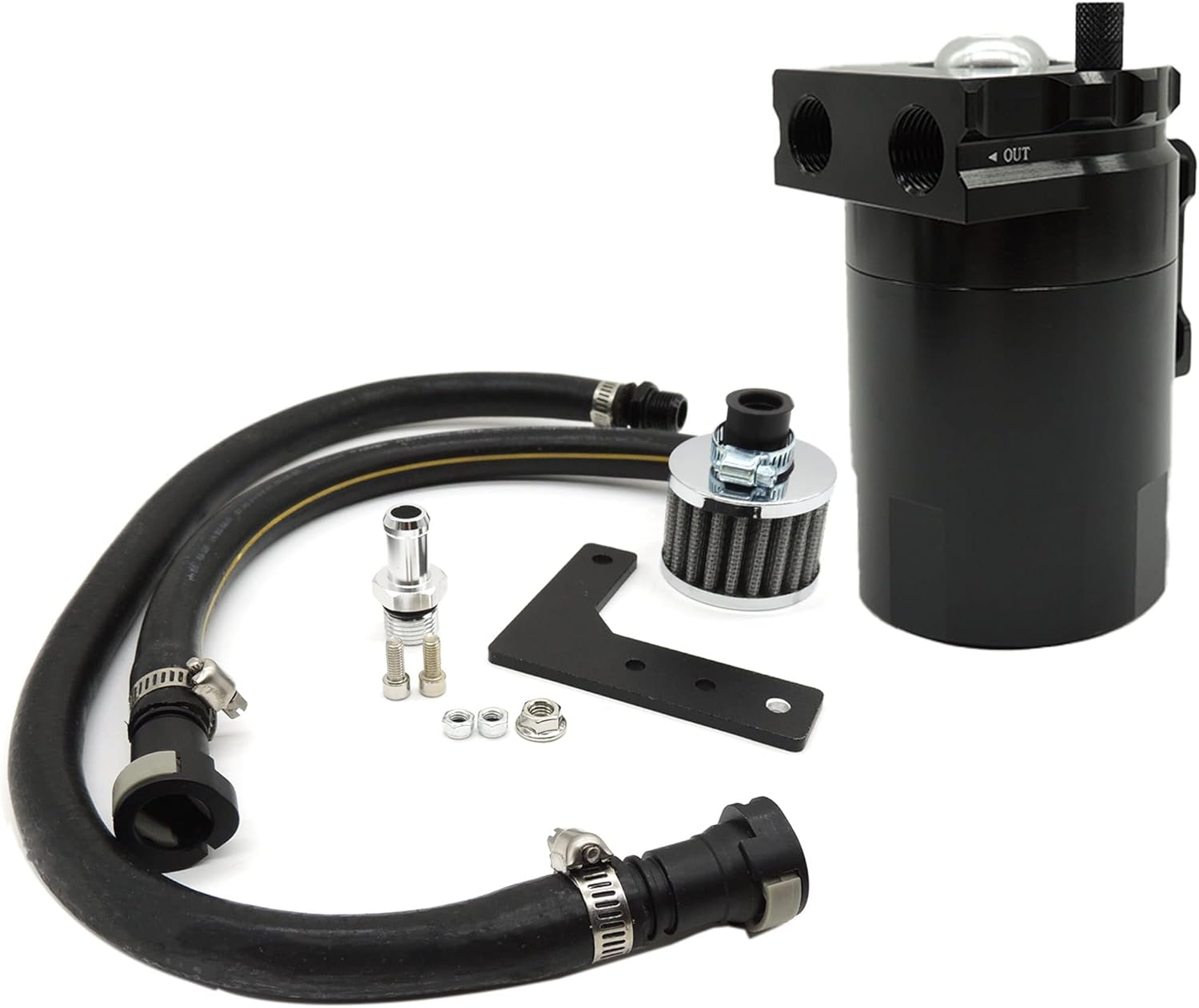 HiSport Tanque de depósito separador de aceite  Kit de latas de aluminio con captura de aceite desconcertado con filtro de aire compatible con Chevy