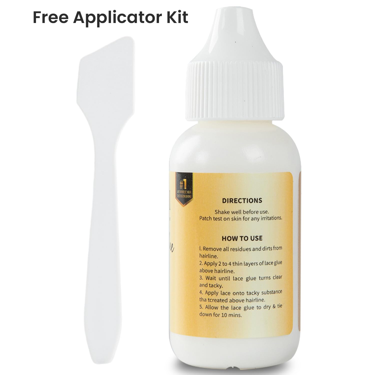 WIGI Pegamento para peluca de alta calidad de 1.3 onzas con kit de aplicador, pegamento de encaje invisible, sujeción fuerte, fácil de aplicar,