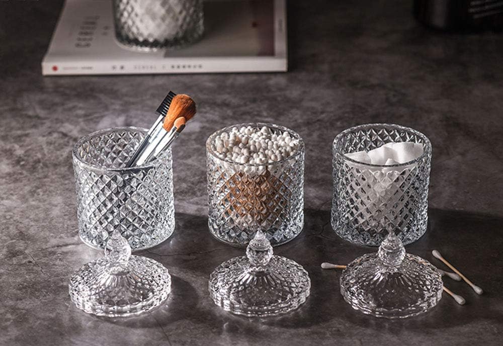 Tarros de cristal con tapas, coloridos platos de almacenamiento de caramelosazucarero, contenedor de vidrio para decoración del hogar, caja de bolas