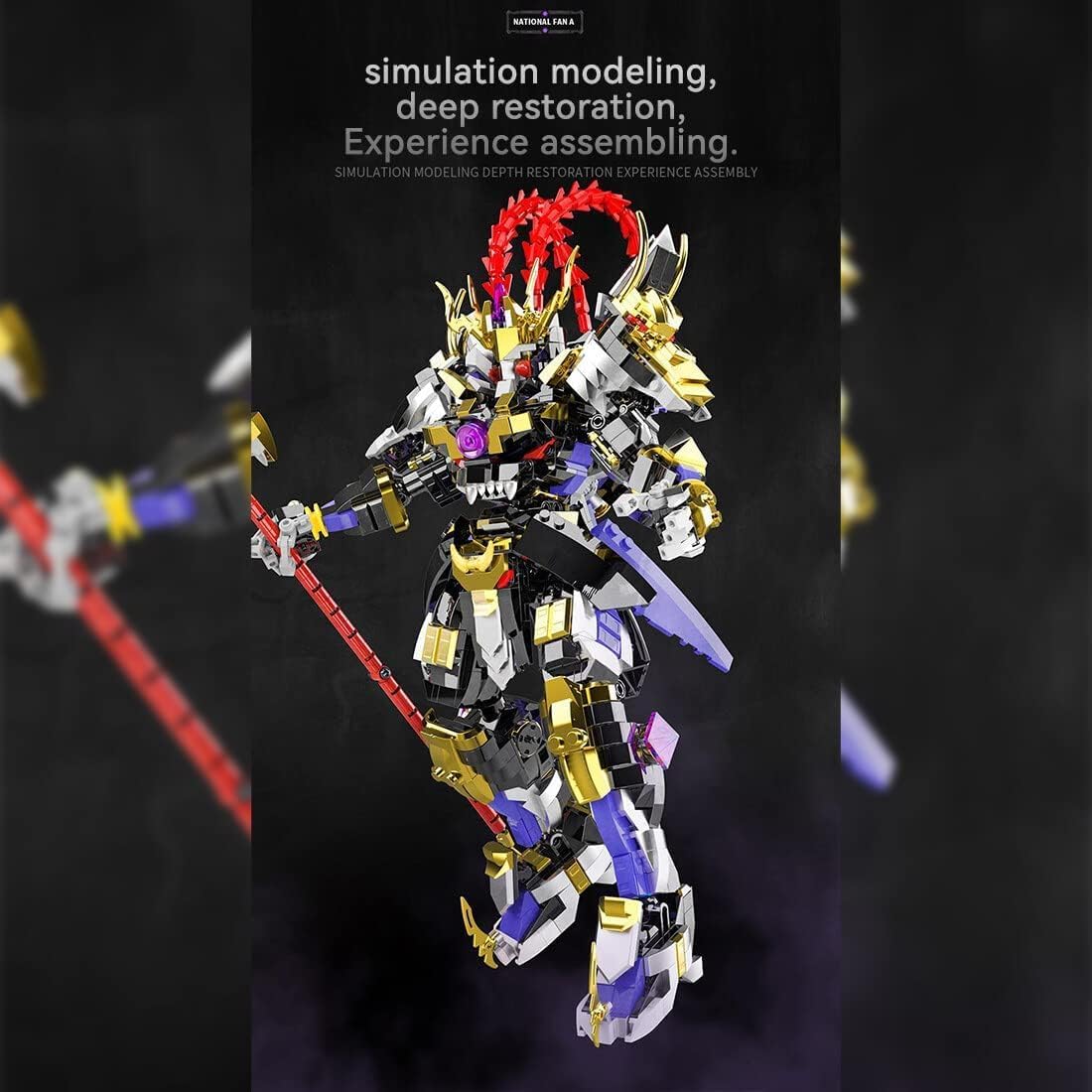 JOMIOD MOC China Chic Mecha Lu Bu General Chinoiserie Modelo, 1448 piezas de juguete coleccionable de Mecha para niños y adultos, regalo de Navidad,